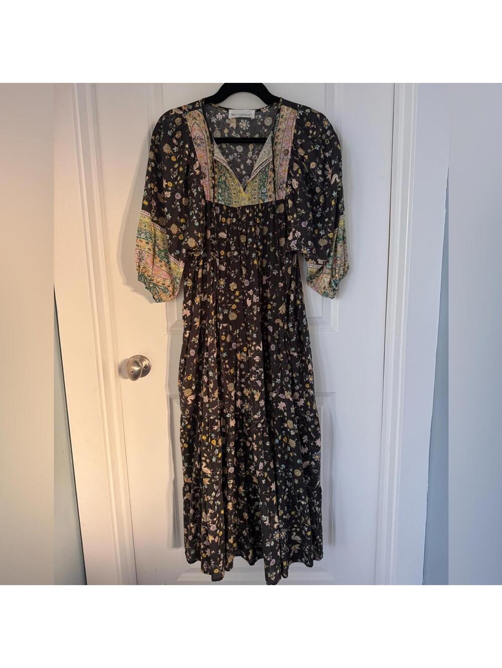 Self Contrast Floral Midi
